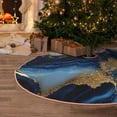 thumbnail image 4 of Salouo Navy Blue Marble Christmas Tree Skirt 36" Farmhouse Christmas Decorations Snowman Xmas Tree Skirt Tree Mat for Holiday Party Decor, 4 of 8