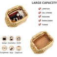 thumbnail image 4 of Women's Woven Evening Bag Vegan Leather Clutch Purse Dumpling Ruched Bag Party Wedding Elegant Handbags, 4 of 6
