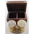 thumbnail image 4 of 2 Brass Shot Glasses w/ Anchors in Custom Wooden, 4 of 4