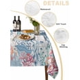 thumbnail image 2 of Coastal Jellyfish Table Cloth, Waterproof Tablecloth for Square Tables, Beach Nautical Ocean Coral Seahorse Vintage Reusable Washable Fabric Table Cover for Restaurant Kitchen Dining Tables 60"x60", 2 of 9
