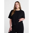 thumbnail image 2 of Joyspun Women’s Cotton-Blend Sleep Lounge Top with Short Sleeves, Sizes S-3X, 2 of 6
