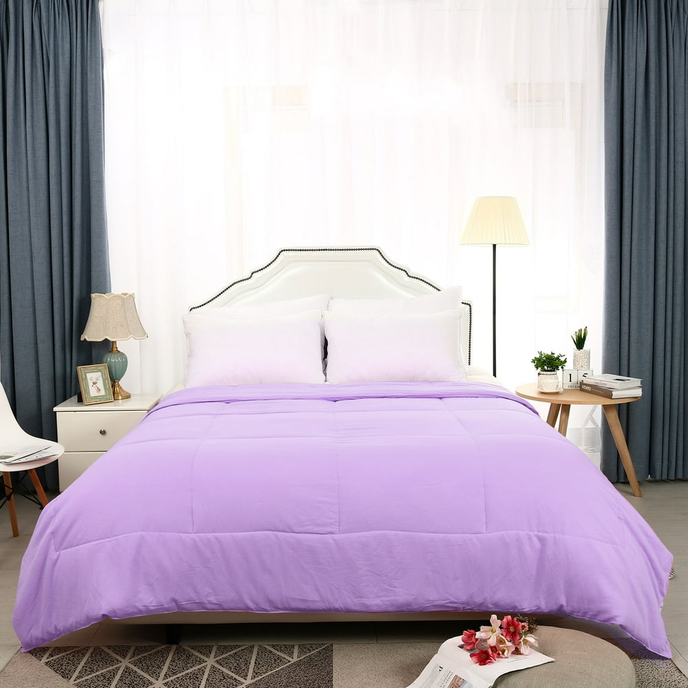 AllSeason Solid Reversible Down Alternative Bedding Comforter Purple