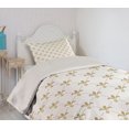 thumbnail image 2 of Ambesonne Flower Quilted Coverlet 2 Pcs, Vintage Style Lilies, Twin Size, Yellow and White, 2 of 5