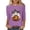Purple Halloween Tops for Women, variant on JOANKDMI Cute Halloween Tops for Women Three Ghosts Witch Hat Pumpkin Graphic T-Shirts Long Sleeve Fall Shirts Crewneck Casual Holiday Pullover Tees Essential Wear