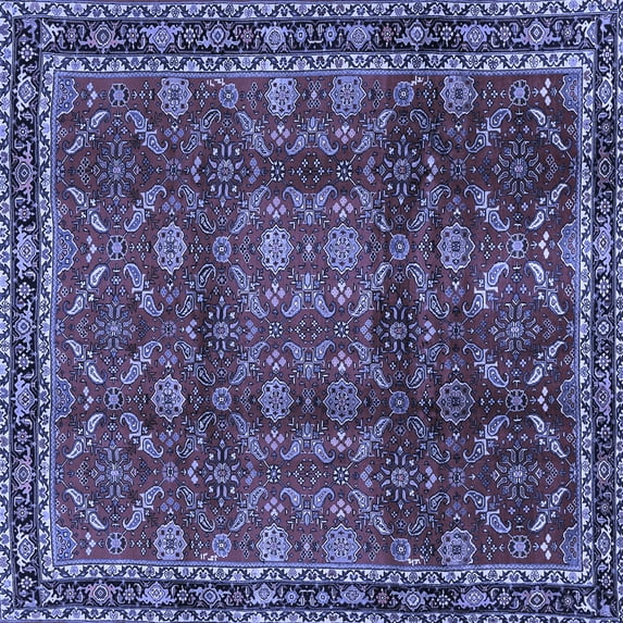 Ahgly Company Indoor Square Persian Blue Traditional Area Rugs, 4' Square