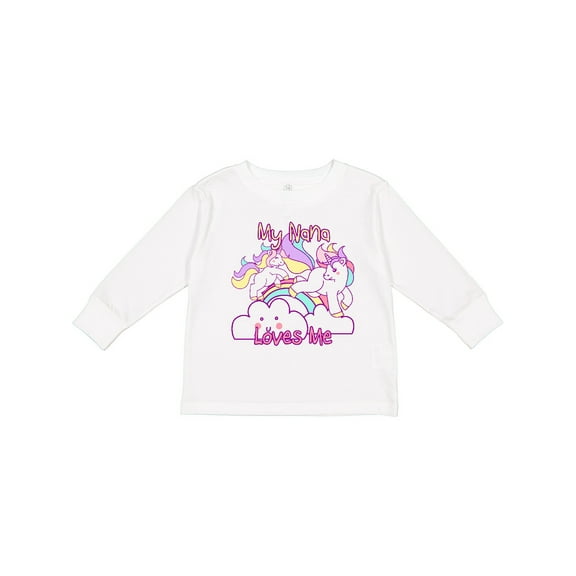 Inktastic My Nana Loves Me Unicorn Girls Long Sleeve Toddler T-Shirt