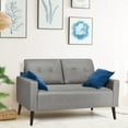 thumbnail image 4 of Costway Modern Loveseat Sofa 55'' Upholstered Chair Couch with Soft Cloth Cushion Grey, 4 of 9