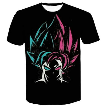 Fancyleo Men Print T-Shirt Goku Digital T Shirt Goku Graphic Printed Top Anime Z Dragon Ball 3D Print