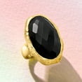 thumbnail image 5 of Ross-Simons Black Onyx Ring in 18kt Gold Over Sterling, Women's, Adult, 5 of 6