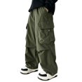 thumbnail image 4 of EnJoCho Boys Baggy Cargo Pants Elastic Waist Drawstring Cuff Pockets Wide Leg Athletic Pants Open Bottom Trousers Y2𝗄 Streetwear Boys Athletic Cargo Pants for Back -to-School, 4 of 9