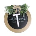 thumbnail image 1 of CSChome Panneau de Porte Couronne de Porte d'Entrée Lettres Z 26 Panneau Rond avec Fausse Fleur Style Rural Panneau Suspendu, 1 of 7
