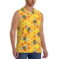 thumbnail image 2 of Uemuo Honeycombs Pattern Men's Sleeveless T-Shirt,Muscle Athletic Tank Top, Moisture-wicking Quick-dry Breathable Classic Tee Top for Gym Run Outdoor Sports-XX-Large, 2 of 8