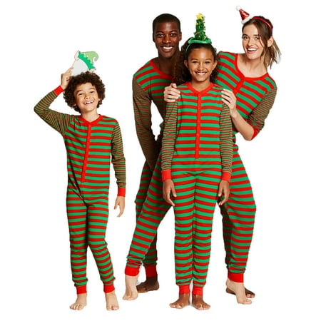 

JBEELATE Family Matching Christmas PJS Striped Jumpsuit Romper Sleepwear