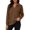 Coffee, variant on Vivianyo HD Women's Point Collar Split V Neck Long Sleeve Top, Side Slit Loose Fit Pullover Shirt for Autumn Commuting Casual Daily Activities, Sizes S-3XL