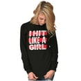 thumbnail image 5 of Proud Woman Martial Arts Fighter Women's Long Sleeve T Shirt Brisco Brands X, 5 of 6