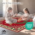 thumbnail image 4 of ODIKA 5'x7' Machine Washable Non-Slip Area Rug, Joyful Pinecone Wreath Decorative Yuletide Celebration Floor Covering High Traffic Rug with Pad, Red, 609861, 4 of 8