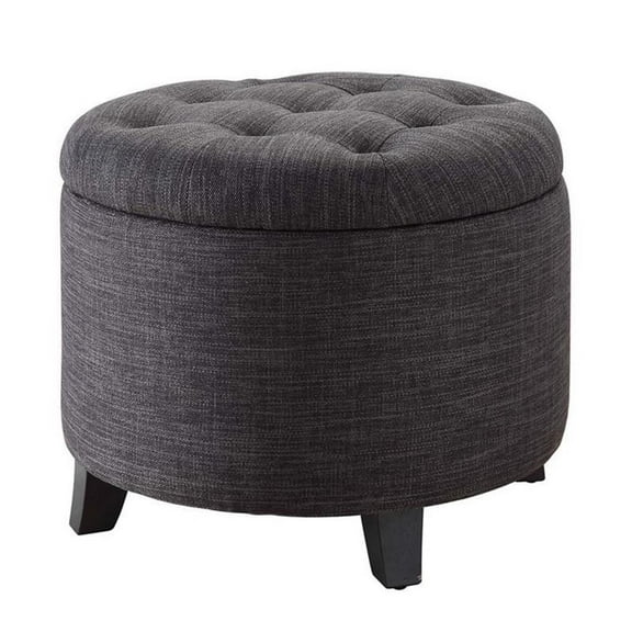 Pemberly Row Round Ottoman in Gray
