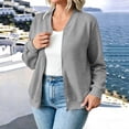 thumbnail image 5 of Jewelreauty Women's Bomber Jackets No Hood Loose Fit Casual Trendy Zip Up Baseball Outerwear Light Fall Coat (S, Gray), 5 of 7