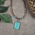 thumbnail image 2 of Turquoise Magnesite Pendant and Wood Beaded Necklace-20, 2 of 5