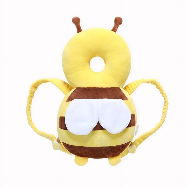 Almohadilla protectora de seguridad para la cabeza para andador de bebé, cojín de mochila de protección para la cabeza parlante (abeja amarilla)
