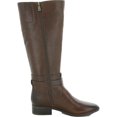 thumbnail image 2 of NATURALIZER Womens Brown Ankle Strap Buckle Accent Almond Toe Stacked Heel Zip-Up Boots 7, 2 of 5