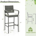 thumbnail image 3 of Costway Patio Wicker Barstools Set of 2 with Armrests & Soft Cushions Stable Metal Frame, 3 of 8