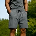thumbnail image 2 of Diufon Mens Hiking Shorts Drawstring Waist Wide Leg Cargo Shorts Summer Outdoor Multi Pockets Travel Shorts, 2 of 9
