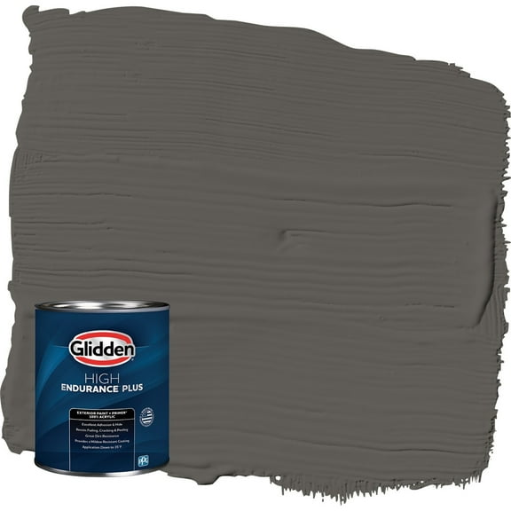 Glidden HEP Stone's Throw / Gray Semi-Gloss Exterior Paint with Primer, 1 Quart
