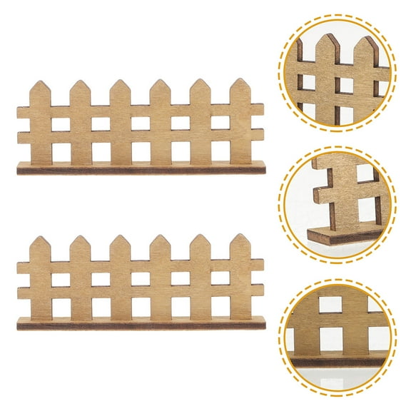 Worgeous Small Garden Fence Wood Khaki for DIY Enthusiasts Indoor Decoration 12Pcs