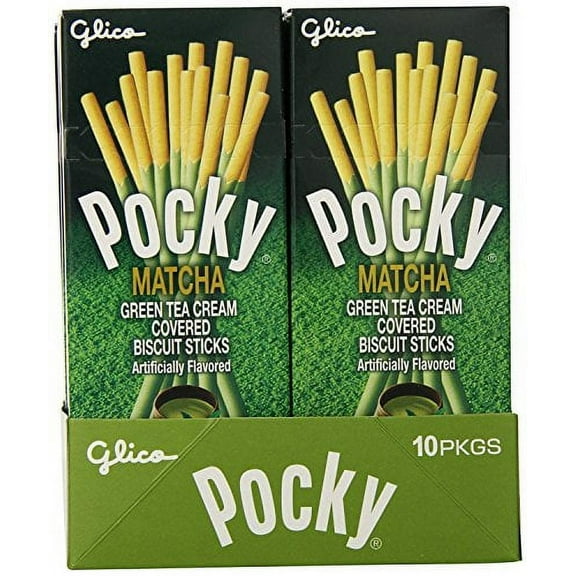 Pocky Matcha Green Tea Cream Covered Biscuit Sticks, 1.41 Ounce (Pack of 10)