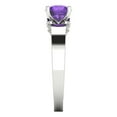 thumbnail image 3 of 1.06 ct Round Cut Natural Amethyst Solitaire with Simulated Diamond Accents 18K White Gold Womens Engagement Ring, 3 of 5