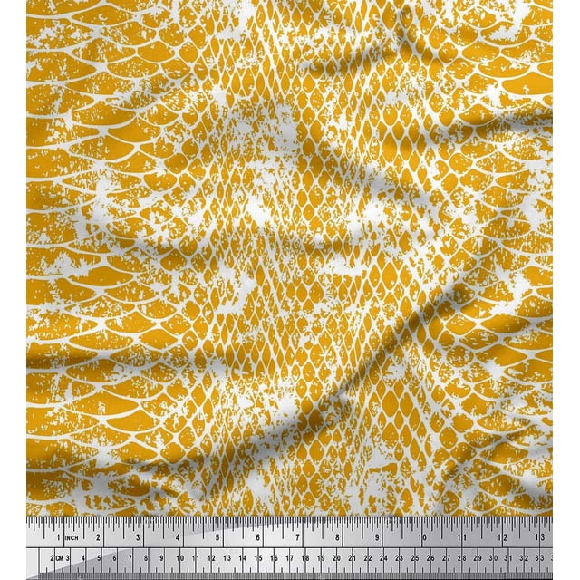 Soimoi Rayon Fabric Snake Animal Skin Decor Fabric Printed Yard 56 Inch Wide