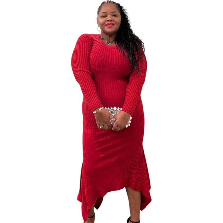 boutique maxi dresses plus size Fabulously Dressed Boutique Skater Maxi Long Sleeve Dress, Women's Plus