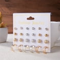 thumbnail image 2 of Pendientes de cristal, doce pendientes para mujer, pendientes de perlas, juego de pendientes para mujer, 2 of 8