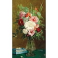 thumbnail image 2 of Antoine Grivolas 10x14 Black Ornate Wood Framed Double Matted Museum Art Print Titled: Summer Flowers in a Glass Vase, 2 of 5