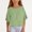 Green, variant on Juslio Girl Shirts Ruffle Round Neck Solid Kids Clothing Fashion Tops Casual T-Shirts