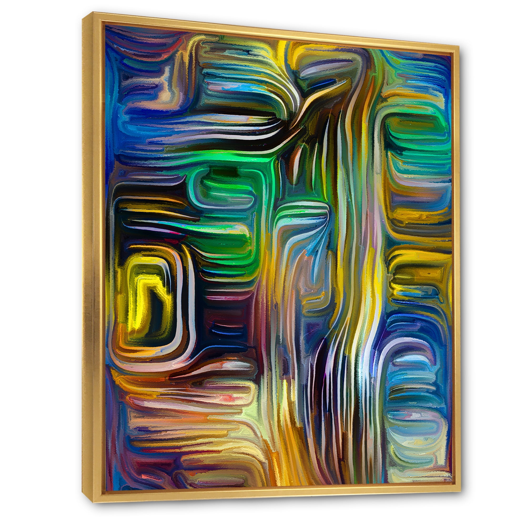 Designart 'Colour Spiral Fusion VI' Modern Framed Canvas Wall Art Print