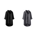 thumbnail image 1 of (2-Pack) Rinsvye Linen Pure Color Collar Button Long Sleeve Shirt Women Casual Lady Look Business Attire, 1 of 4