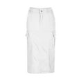 thumbnail image 6 of Inleife Women Summer Fashion Skirt High Waist Button Zipper Pockets Skirts White M, 6 of 7