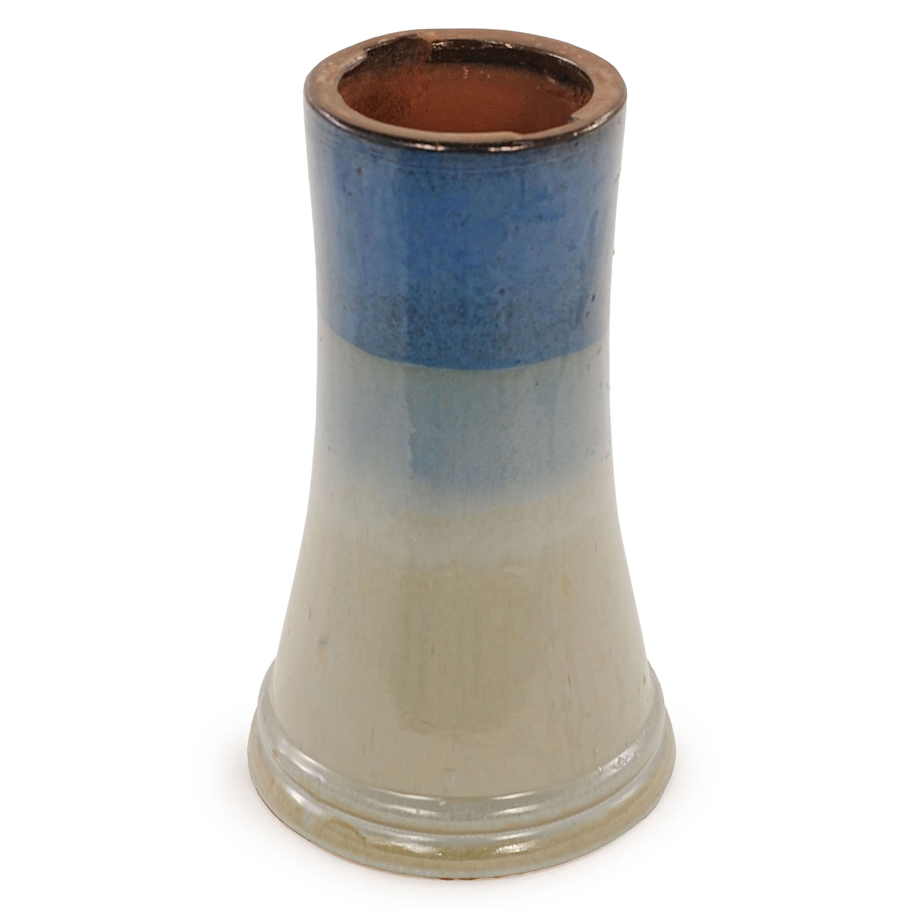 S-HOME Handcrafted 17 Inch Ceramic  Tall Outdoor Bird Bath Featuring Swirl Pattern Design For Bird Lovers, Sky Blue