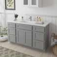 thumbnail image 2 of 54 in. W x 21 in. D x 32.5 in. H Bath Vanity Cabinet without Top in Gray, 2 of 5