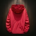thumbnail image 3 of GXIPO Men's Hooded Waterproof Lightweight Windbreaker Jackets Nylon Wind & Water Resistant Rain Jacket Red L, 3 of 5