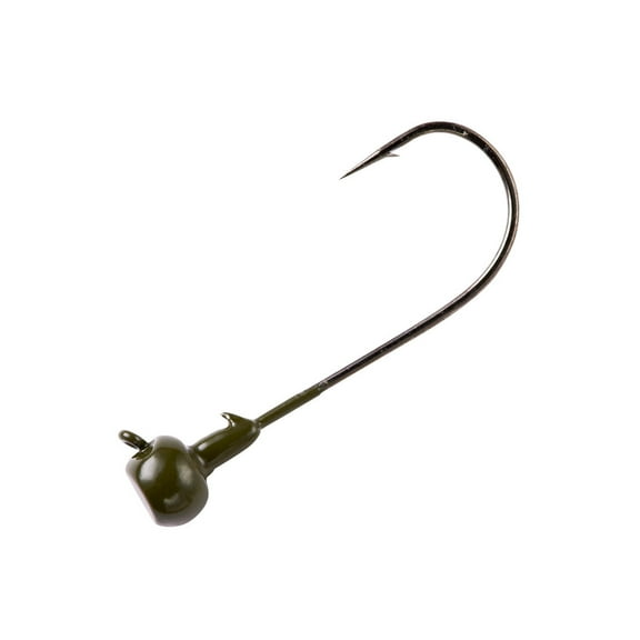 War Eagle Fishing Lures Jig Head Worm, Green Pumpkin, 1/8 oz.