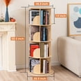 thumbnail image 3 of Duoku 360° Rotating Bookshelf Tower, 4-Tier Bookcase for Kids & Adults - Solid Wood Corner Shelf, 3 of 7