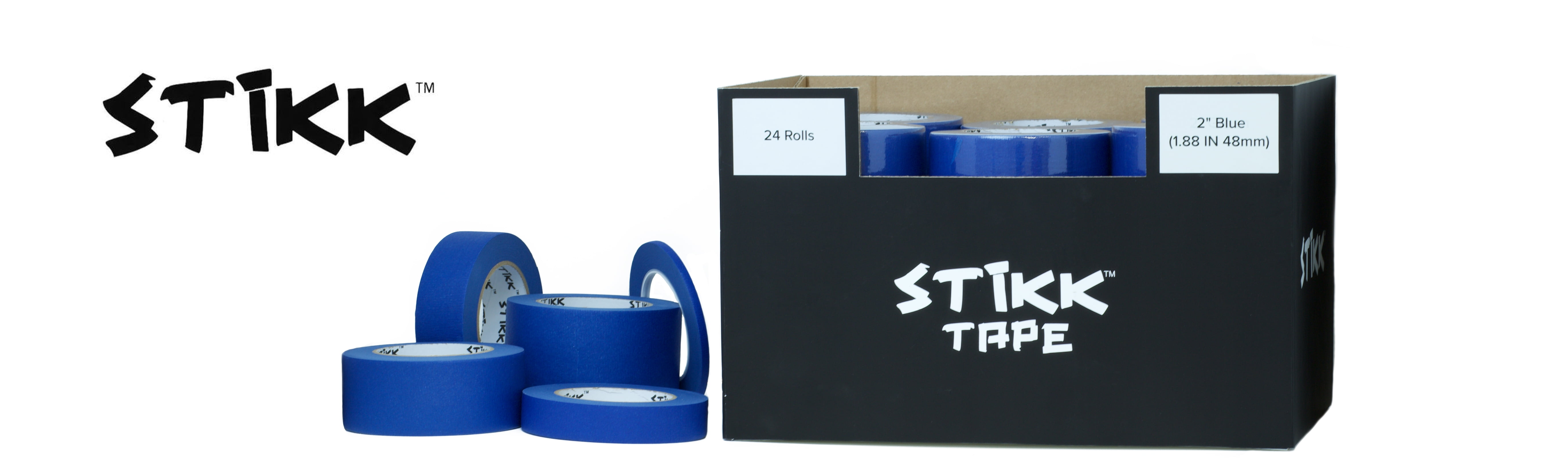 3 pack 1 inch x 60yd (24mm x 55m) STIKK Blue Painters Masking Tape