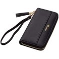 thumbnail image 1 of Bolso de mano Wallet Travelambo para mujer con borlas y doble pliegue, color negro, 1 of 9