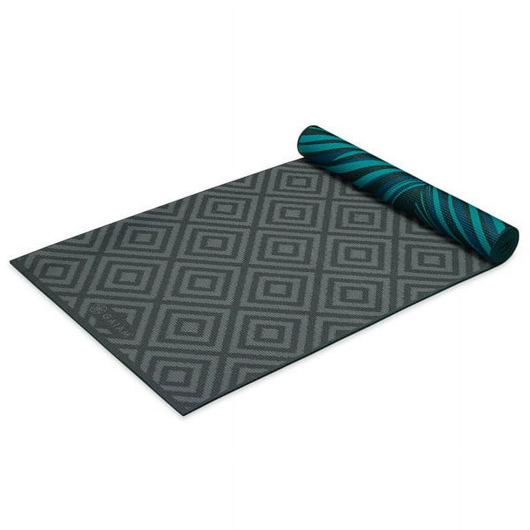 Gaiam Premium Print Reversible Yoga Mat, Geo Feather, 6mm 