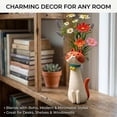 thumbnail image 3 of Handcrafted Quirky Cat Vase, Whimsical Ceramic Cat Flower Vase - Cute Cat Shaped Flower Vase for Desk Shelf Decor - Decorative Cat Vase Home Decor, Unique Handcrafted Gift for Cat Lovers(Orange, 1PC), 3 of 7