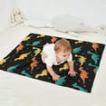 thumbnail image 2 of Black Colorful Dinosaurs Pattern Blanket,Comfortable Soft Flannel Throw Blanket,All Season,Warm Lightweight Blankets for Sofa Bed Couch Living Room Chair,30"x40", 2 of 4