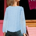 thumbnail image 4 of Vedolay Long Sleeve Blouses for Women Button up Tunics Solid Color Blouse Tops Blue,XL, 4 of 5